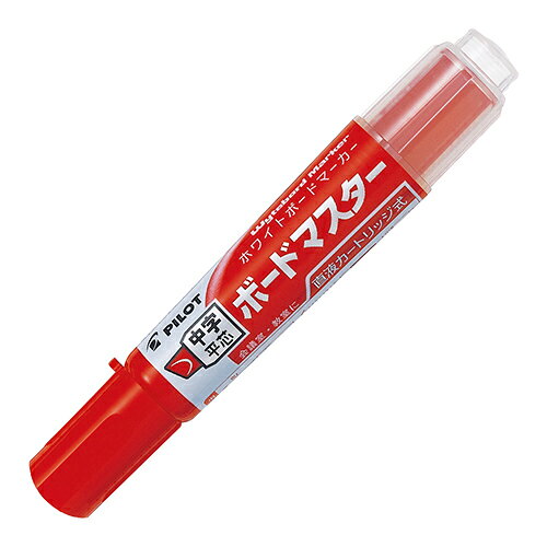 インク・ペン先が交換可能なホワイトボードマーカーです。替インクはカートリッジ式のため簡単に交換でき、インク交換の際に手を汚しにくいです。インクの残量に関わらず筆記線がかすれづらく、くっきりと書くことができます。また遠くからでもハッキリ見えるので、教室やレクリエーションの場でオススメです。●ペン先：中字●ペン先の芯形状：平芯●インク色：レッド(-R)●インク種類：油性顔料（アルコール系）●直液タイプ：直液タイプ●本体長[mm]：135●軸寸法（径）[mm]：24●筆記線幅[mm]：2.2〜5.2●対応カートリッジ（補充インク）：P-WMRF8●詰め替え式：詰め替えカートリッジ式●品番：WMBM-12LC-R●種別：中字平芯●材質：軸・キャップ:リサイクル樹脂●製造国：日本J374089