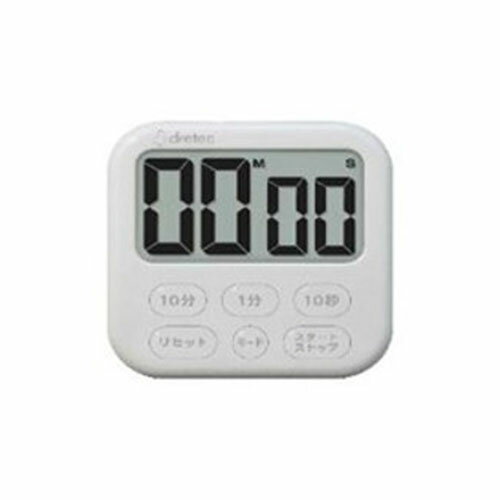【ゆうパケット対応可】大画面タイマー「シャボン6」　ホワイト　1個T-615WT【ドリテック】