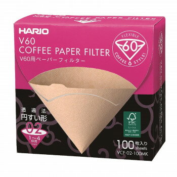 （代引き不可）（同梱不可）HARIO ハリオ V60用ペーパーフィルターM 100枚箱入り×5 VCF-02-100MK