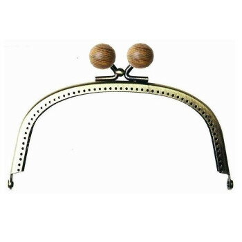 （同梱不可） ソウヒロ joint クラフトパーツ レアウッド玉付き口金(アンティークゴールド) 型紙付き 7..