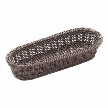 （同梱不可） 萬洋(まんよう) 樹脂バスケット小判細(こげ茶) 91-002C カトラリー入れ