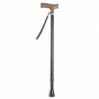 （同梱不可） ウェルファン 夢ライフステッキ 伸縮型(ベーシックタイプ) ブラック 009712 軽量でシンプ..