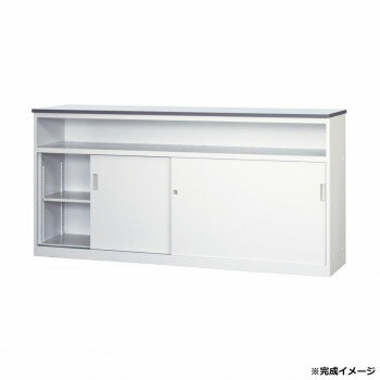 （代引き不可）（同梱不可） システムカウンター 中棚付ハイカウンター W1800 鍵・棚板2枚付 CVA-18HST..