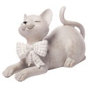 (同梱不可) おすわり ねこ 11077 リラックスした猫の置物(3)