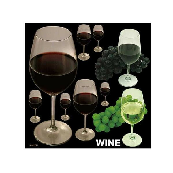 （同梱不可）デコレーションシール 赤ワインと白ワイン 61791