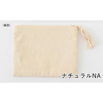 （同梱不可） 東京かんかん プリント＆ビーズ刺繍ポーチL ナチュラル M42-2484NA プリント&ビーズ刺繍ポーチL