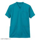 (同梱不可) アイトス ニットスクラブ(男女兼用) ターコイズ S 861411 Tシャツ感覚!爽やか快適ニットスクラブ(4)