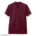 (同梱不可) アイトス ニットスクラブ(男女兼用) ワイン LL 861411 Tシャツ感覚!爽やか快適ニットスクラブ(4)