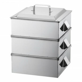 （同梱不可） 遠藤商事　SA21-0業務用角蒸器　2段　33cm　AMS65033 迷ったらコレ