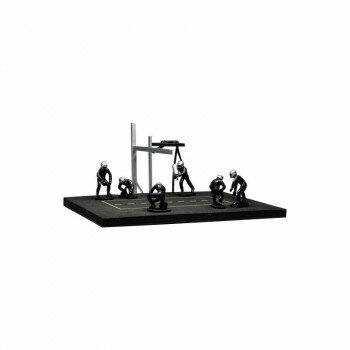 （同梱不可） ixo/イクソ ピットストップ メカニックセット メカニックフィギュア6体、支柱＆ケーブル ブラック 1/43スケール FIG003SET 小さくても臨場感たっぷり!