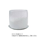 (同梱不可) DGガラスアールポット&ソーサーφ10.5xH10.5 クリアホワイト 2C00048CWH フラワーベースとして人気