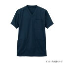 (同梱不可) アイトス ニットスクラブ(男女兼用) ダークネイビー S 861411 Tシャツ感覚(4)