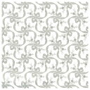 (代引き不可)(同梱不可) 包装紙 シルバーリボン ハトロン1/2 100枚 XZK00052 白地にシルバーのリボンと小花が散りばめられた全柄のデザイン