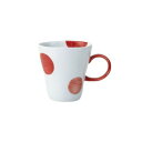 (同梱不可) 西海陶器 しゃぼん マグ 赤 シャボン玉のような模様