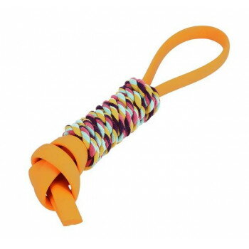 （同梱不可） ルークラン ループ ノッティー タグ オレンジ ペット用品 ロープ×ゴムで2倍楽しい犬用お..