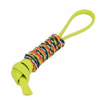 （同梱不可） ルークラン ループ ノッティー タグ イエロー ペット用品 ロープ×ゴムで2倍楽しい犬用おもちゃ
