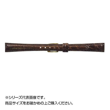 （同梱不可） MIMOSA(ミモザ) 時計バンド DM腹ワニ 13mm ダークブラウン (美錠:金) WDM-B13 場面に合わ..