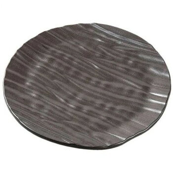 （同梱不可） 福井クラフト　32cmしのぎ波彫丸皿　黒銀いぶし塗 51022020 盛皿