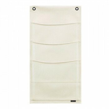 （同梱不可） 日本製 SAKI(サキ) ウォールポケット マチ付 マガジン(3P) W-431 オフホワイト 合皮を使用した高級感あふれるウォールポケット!!