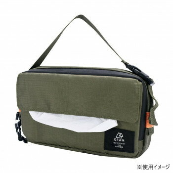 (同梱不可) GRAM ティッシュボックスカバー KHAKI カーキ A503KH さまざまな場所に取り付け