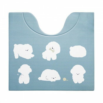 （同梱不可） スキマにピタっ!PVCトイレマット　55×60cm ビションフリーゼ 汚れた時はサッと拭くだけ簡単お手入れ!