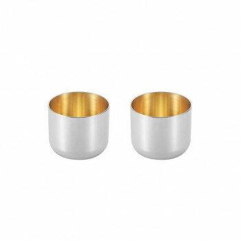（同梱不可） 燕熟の技 ステンレスぐい呑み (内面金メッキ) 2PC EJG-600 日常使いはもちろん贈り物にも最適