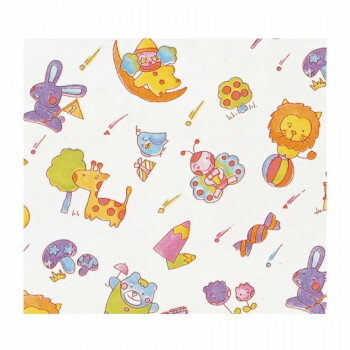 (同梱不可) 包装紙 パーティー 全判 776 100枚 懐かしいタッチの子供柄