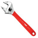 (同梱不可) トップ工業(TOP) ガタ無モンキレンチ ワークワイドグリップ付 レッド 口開き寸法:0〜43mm HM-43MGR セーフティーコード用穴付(4)
