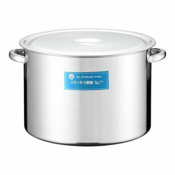 （同梱不可） 遠藤商事　SA18-8　半寸胴鍋(目盛付)　45cm　AHV11045 目盛付きで便利