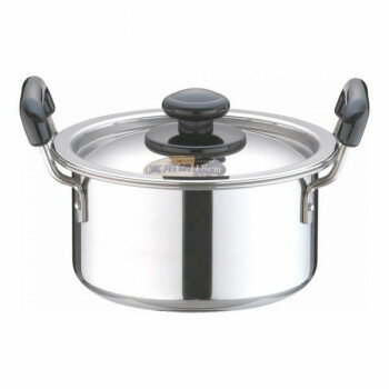 （同梱不可） 遠藤商事　SAステンレス　プラ柄　厚板実用鍋　18cm　AZT0718 プロの使用に耐える本格派