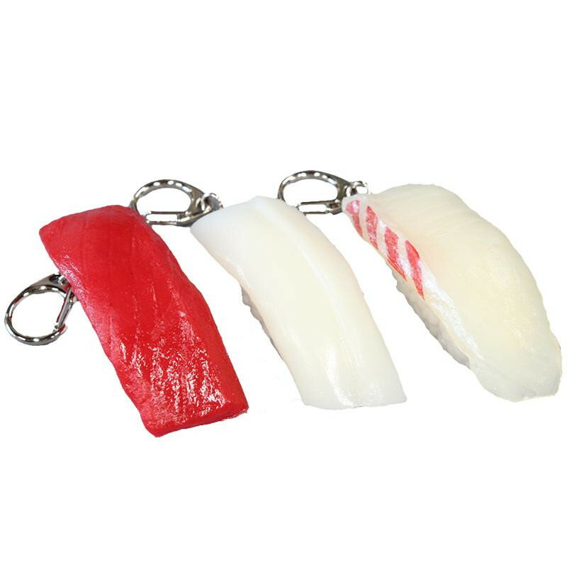 （同梱不可）日本職人が作る 食品サンプル 寿司キーホルダー まぐろ いか 鯛 IP-812