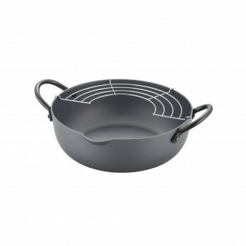 （同梱不可） 田辺金具 わたしのこだわり 鉄鍋シリーズ 天ぷら鍋20cm 窒化処理 5731 5731 熱伝導が良い天ぷら鍋