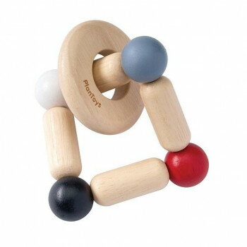 （同梱不可） 正規輸入品 プラントイ 木製玩具 四角いにぎにぎ 5293 やわらかくたわむビーズ付き四角い木製おもちゃ
