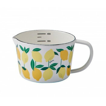 （同梱不可） 豊琺瑯 「Plune.」ホーローメジャーカップ・S　WT レモン　MC-608 目盛付きで調味料の計..