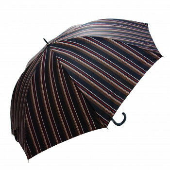 （同梱不可） 藤田屋 耐風紳士長傘 マルチストライプ ブラック GB70-2323 ひっくり返っても大丈夫