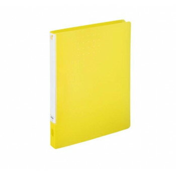 （同梱不可） LIHIT LAB.(リヒトラブ)　CUBE FIZZ　パンチレスファイル　ワンタッチ　HEAVY DUTY　A4　S型(タテ型)　イエロー　F-7032-5 オートロック機能付きで大容量