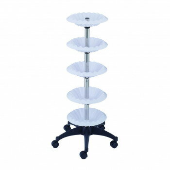 （代引き不可）（同梱不可） タワーワゴン ZJ002 ホワイト 38401 おしゃれな花形トレーのタワーワゴン