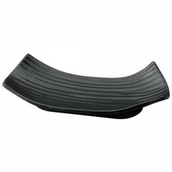 （同梱不可） 福井クラフト　メラミン29.4ひねり両上り帯筋目鉢黒マット 75005780 メラミン食器