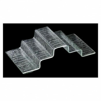 （同梱不可） アクリル樹脂23cmさざ波両ヒナ段盛器　51022750 両側がヒナ段になっている盛器