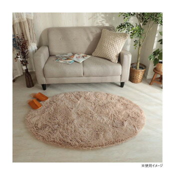 （同梱不可） グラムスタイル シフォン 楕円形 BE ミルクティ 90x130cm 「GSCD312204」 オールシーズン対応