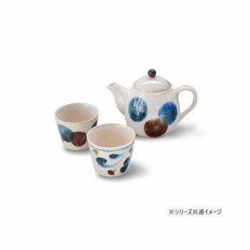 （同梱不可） Brush Blue 筆青 ポット茶器揃 7-2078 藍色と手描きの風合いを楽しむ器、ブラッシュブルー