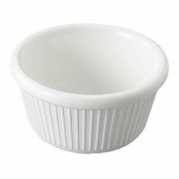 （同梱不可） 福井クラフト　メラミンφ7.8ストライプスフレ白グロス 75006500 スフレ皿