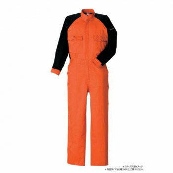 （同梱不可） クレヒフク 綿ツナギ オレンジ 3L 211 ツートンツナギ