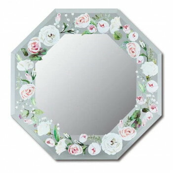 （同梱不可） ユーパワー FGデザイン 八角ミラー Sサイズ 「フレンチローズ」 FM-02802 八角形が幸運を呼ぶ存在感バッチリのミラー