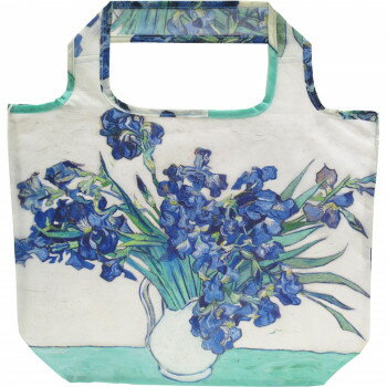 (同梱不可) 名画エコバッグ 〜Lサイズ〜 ゴッホ「アイリスの花瓶」 AE-01120 コンパクトに畳める