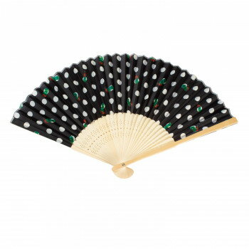 （同梱不可） はらぺこあおむし　和雑貨　扇子　水玉(黒ベース)　CKEC0015-4 贈り物に!