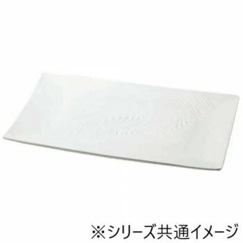 （同梱不可） 福井クラフト　メラミン35.0雅波筋目長角皿白グロス 51024995 メラミン食器