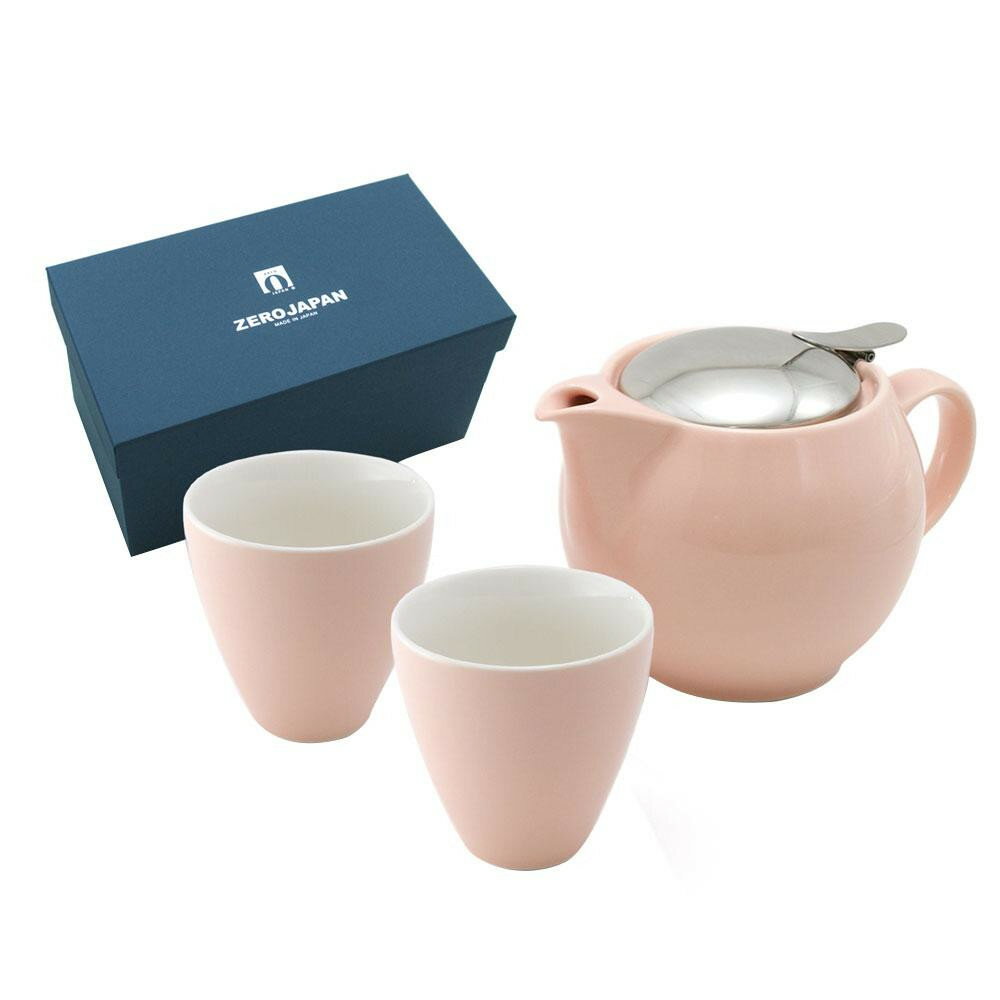 （同梱不可） ZERO JAPAN ユニバーサルティーポット3人用+ティーカップトール×2 ZG-002 PI・ピンク カラフルなティーセットです。