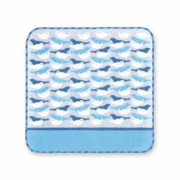 （同梱不可） 町娘のハンカチーフ　水族館篇　ふわふわアザラシ　02824 薄手の吸水性の良いガーゼハンカチ