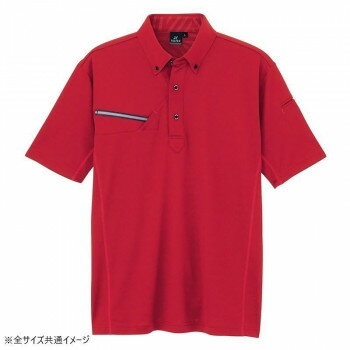 (同梱不可) アイトス 半袖ボタンダウンポロシャツ(男女兼用) レッド LL 551046 熱を吸収し冷感が持続するポロシャツ (同梱不可) アイトス 半袖ボタンダウンポロシャツ(男女兼用) レッド LL 551046 熱を吸収し冷感が持続するポロシャツ